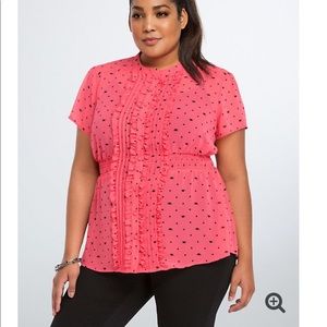 Torrid Cat Print Chiffon Top